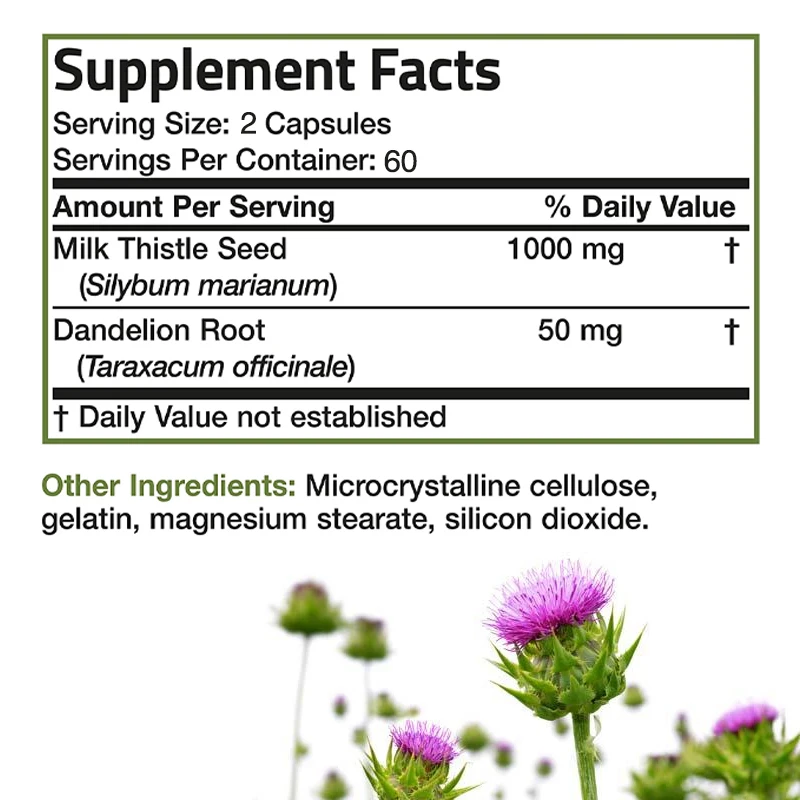Natural Milk Thistle Supplemen - Milk Thistle Silymarin 评论和价格