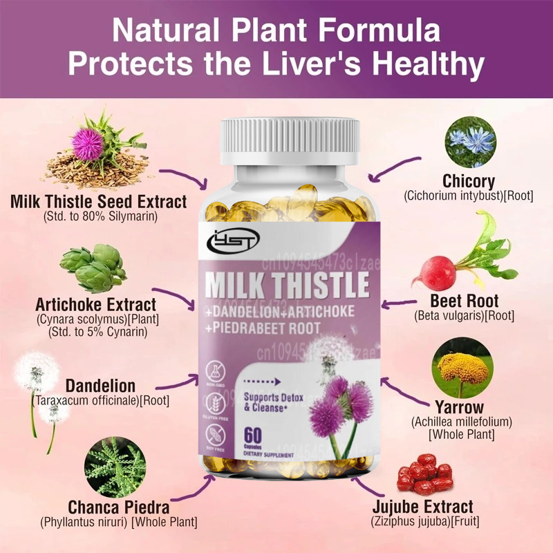 Milk Thistle Supplement Contai - Milk Thistle Silymarin 评论和价格